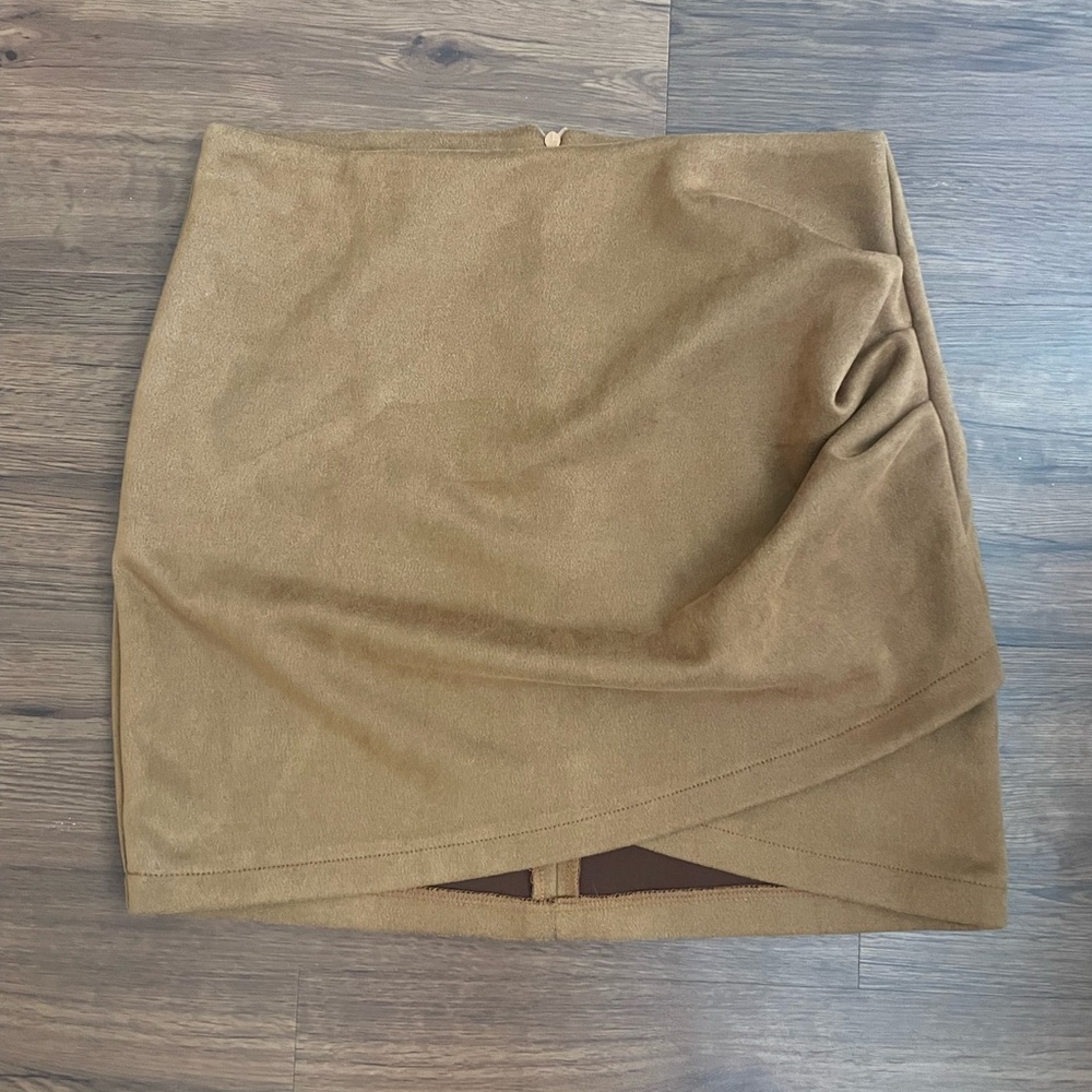 Suede mini skirt